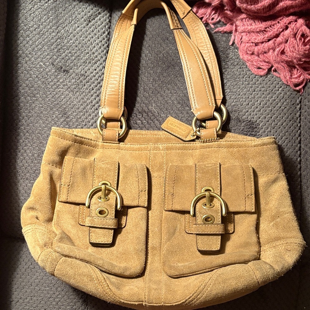 Coach Tan Suede Shoulder Bag
